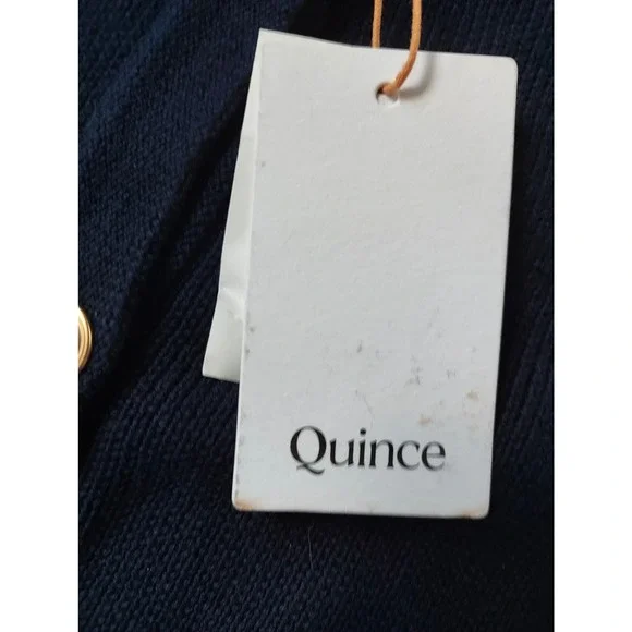 Quince Sweater Jacket Organic Cotton Cardigan Navy Blue Size XL New With Tags - Picture 6 of 6